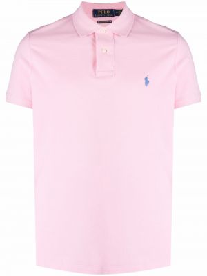 Polo majica z vezenjem Polo Ralph Lauren roza