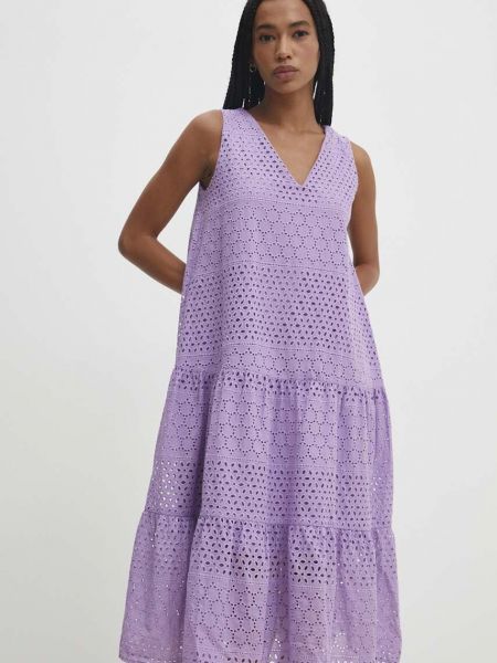 Sukienka mini bawełniana Answear Lab fioletowa