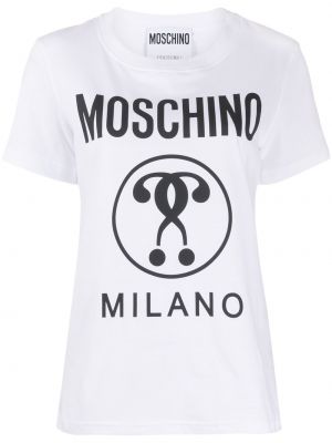 Тениска с принт Moschino бяло
