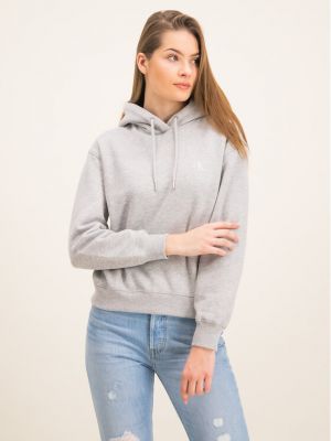 Siuvinėtas sportinis džemperis Calvin Klein Jeans pilka