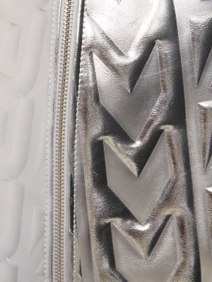 Kožená sukně z imitace kůže Marc Jacobs stříbrné