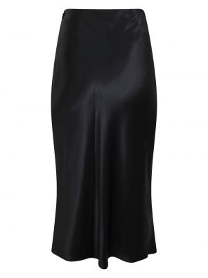 Saténové midi sukně Staud černé