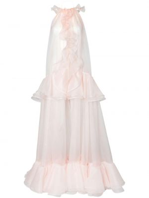 Šilkinis suknele kokteiline Carolina Herrera rožinė