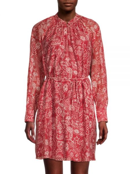 Платье-рубашка с длинными рукавами Labyrinth Rebecca Taylor, Labrynth Red Clay Combo