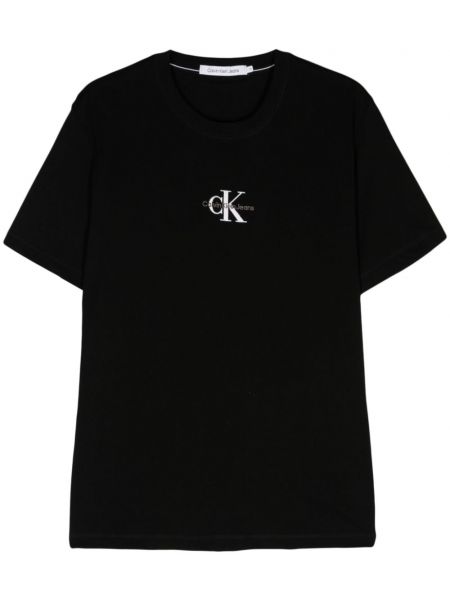 Broderet t-shirt Calvin Klein sort