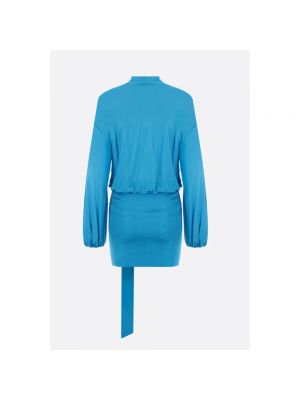 Mini vestido de tela jersey drapeado Blumarine azul