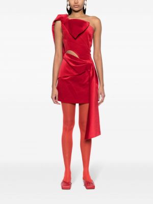 Koktejlové šaty s mašlí Vivetta červené