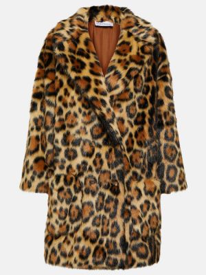 Кожа късо палто с принт с леопардов принт Redvalentino