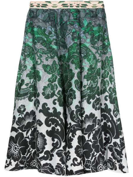 Hodvábna trapézová sukňa Pierre-louis Mascia zelená