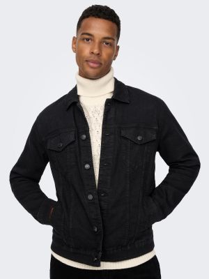 Giacca di jeans Only & Sons nero