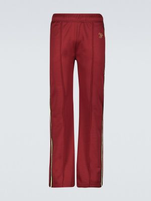 Pantaloni sport cu dungi Wales Bonner roșu