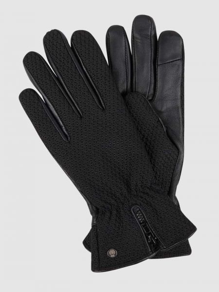 Czarne rękawiczki skórzane Roeckl