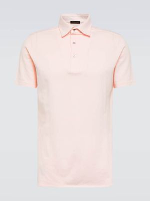 Памучна поло тениска Loro Piana розово