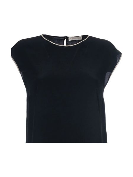 Camiseta de seda Le Tricot Perugia negro