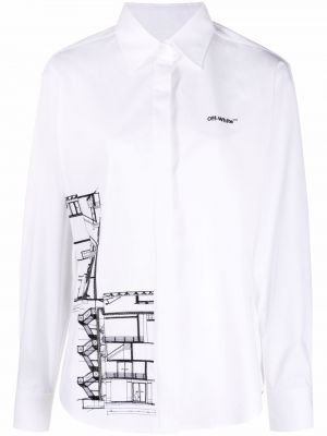 Camicia con stampa Off-white bianco