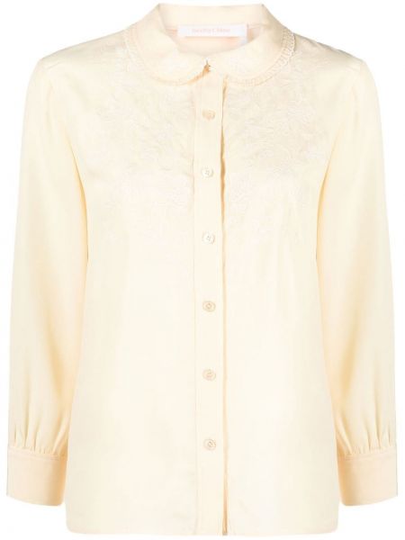 Φλοράλ πουκάμισο με κέντημα See By Chloé λευκό