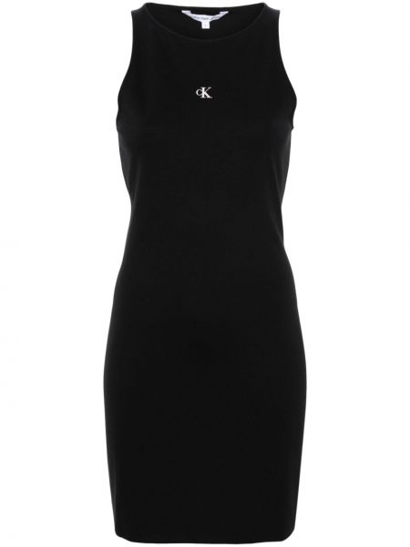 Mini haljina s printom Calvin Klein crna