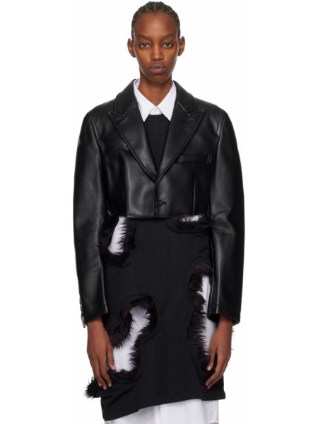 Кожаная куртка из искусственной кожи Comme Des Garçons черная