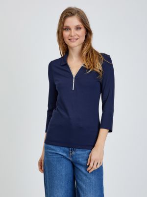 Marškinėliai su 3/4 ilgio rankovėmis Orsay mėlyna