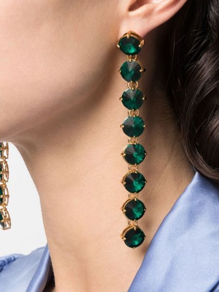 Boucles d'oreilles à boucle en cristal Maria Lucia Hohan vert