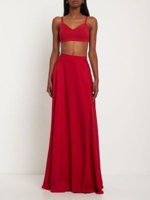 Saténové dlouhá sukně Ralph Lauren Collection červené