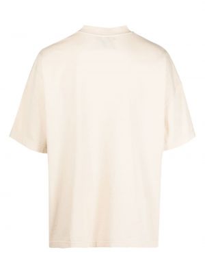 T-shirt en coton à imprimé Bonsai blanc