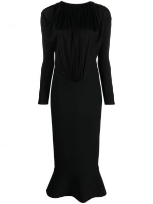 Večerna obleka z draperijo V:pm Atelier črna