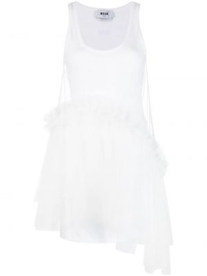 Мрежеста коктейлна рокля Msgm бяло