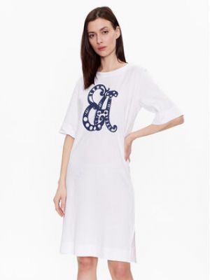 Košilové šaty Emporio Armani Underwear bílé