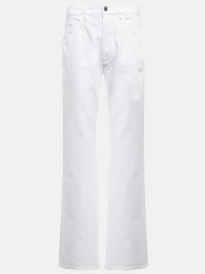 Прямые джинсы с высокой талией Bottega Veneta белые