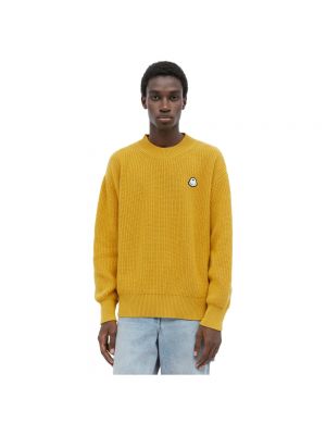 Sweter z okrągłym dekoltem Moncler żółty