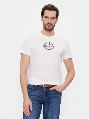 T-shirt à rayures Tommy Hilfiger blanc