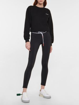 Jacquard alacsony derekú leggings Off-white