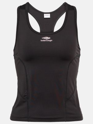 Sportski top s printom Balenciaga crna