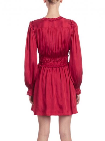Платье с рюшами с длинным рукавом The Kooples красное