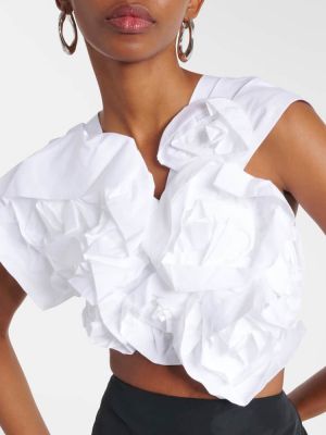 Top de algodón de flores con apliques Simone Rocha blanco