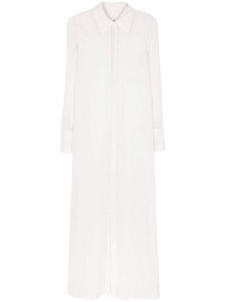 Jedwabna sukienka długa szyfonowa Ami Paris biała