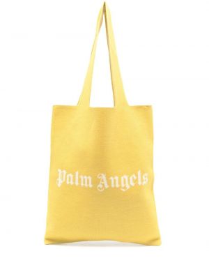 Шопинг чанта с принт Palm Angels жълто