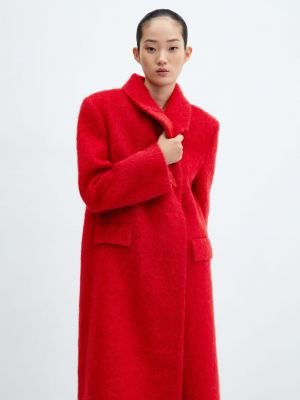 Зимно палто Mango червено