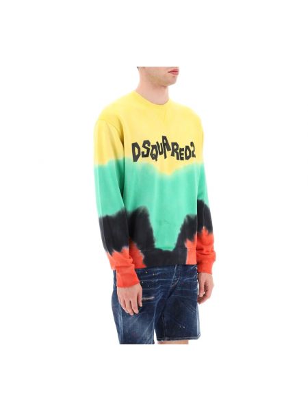 Batik sweatshirt mit rundhalsausschnitt mit print Dsquared2