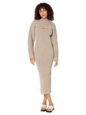 Платье MOON RIVER, Textured Midi Sweaterdress with Matching Turtleneck Bolero