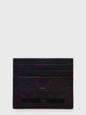 Czarny portfel skórzany Emporio Armani