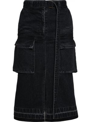 Черная джинсовая юбка Sacai