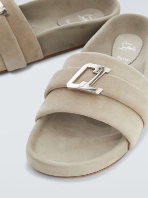Nizki čevlji iz semiša Christian Louboutin siva
