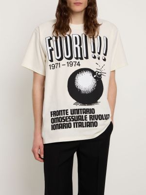 Koszulka bawełniana z nadrukiem oversize Gucci