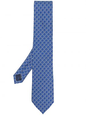 Corbata con estampado Salvatore Ferragamo azul