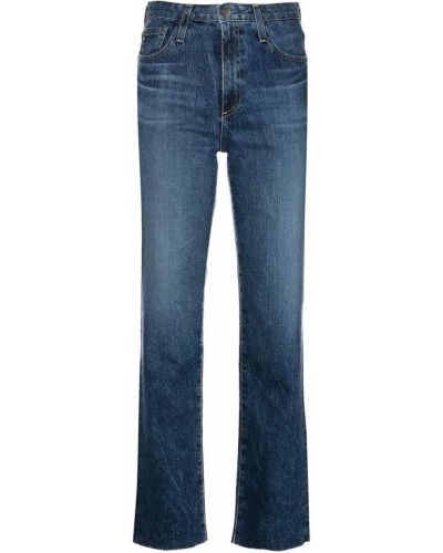 Прямые джинсы с завышенной талией Ag Jeans, синие