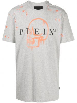 T-shirt con stampa Philipp Plein grigio