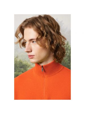Jersey con cremallera de tela jersey con estampado de cachemira Massimo Alba naranja