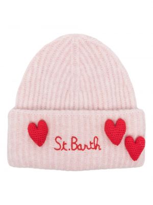 Căciulă cu broderie tricotate cu motiv cu inimi Mc2 Saint Barth
